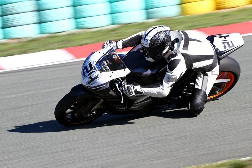 motorcycle at race track