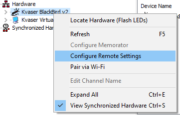 How to connect multiple Kvaser BlackBirds - channel 0 visible