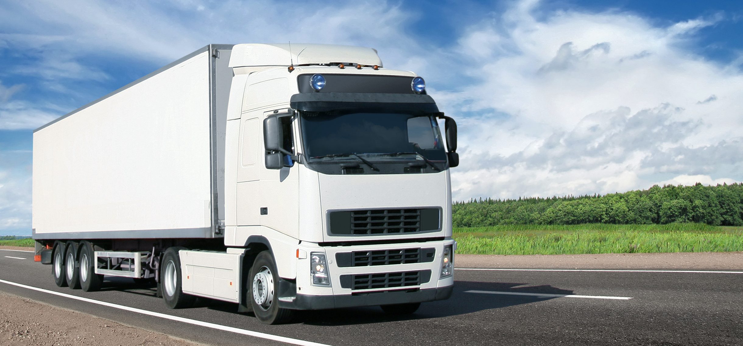 white truck on country highway